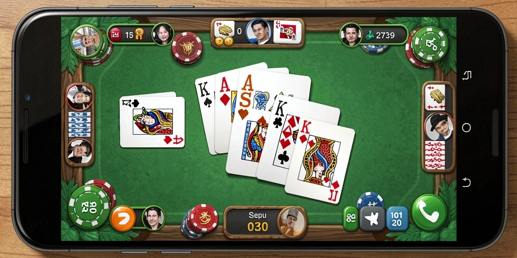 Screenshot gameplay Gaple yang mengasyikkan dan interaktif.