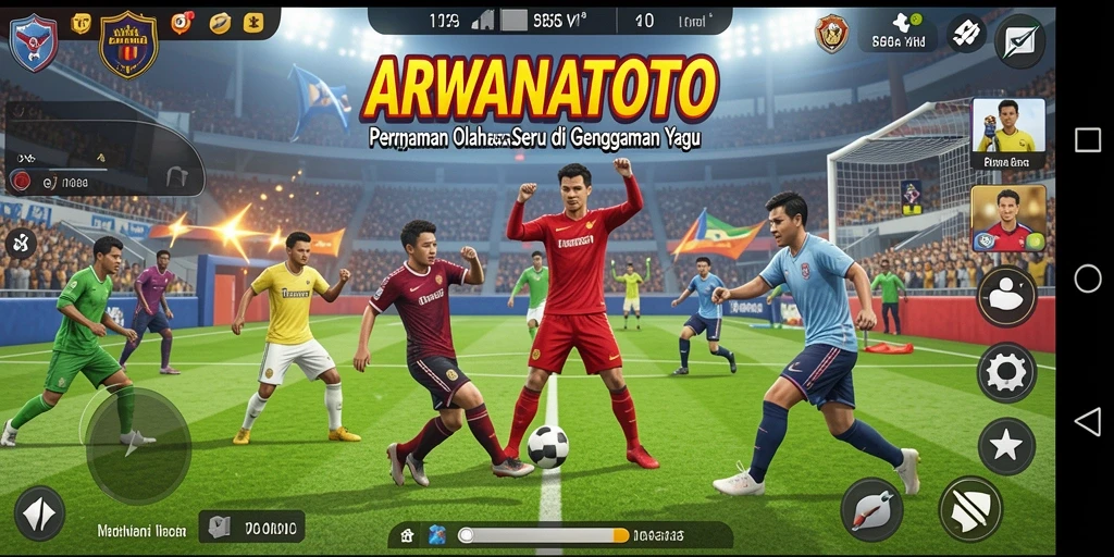 Tampilan gameplay seru ARWANATOTO saat bermain olahraga.