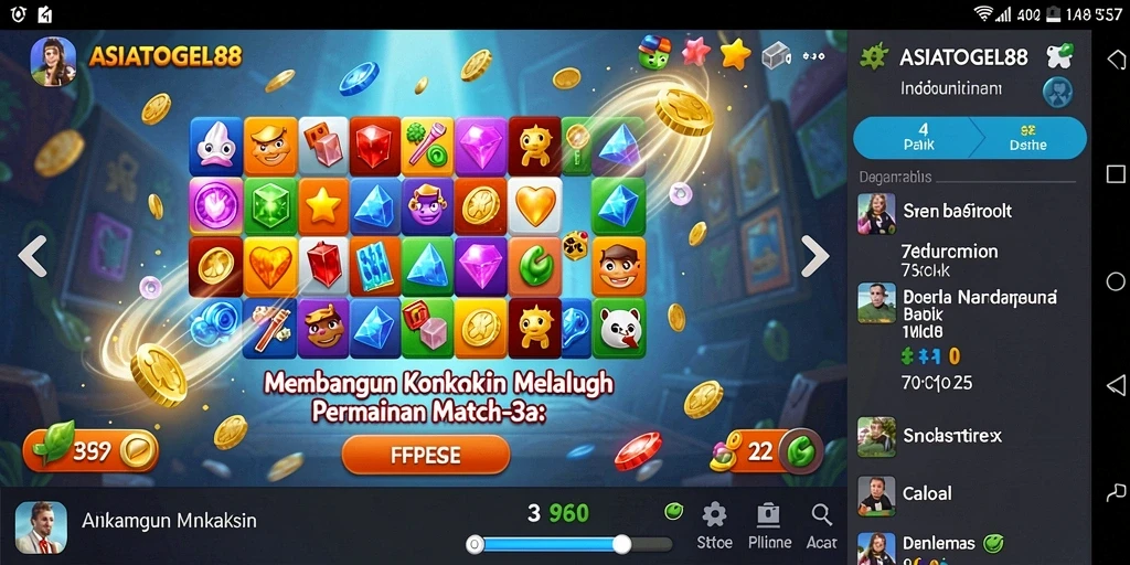 Screenshot gameplay ASIATOGEL88 menunjukkan berbagai objek yang menyenangkan dan penuh warna.