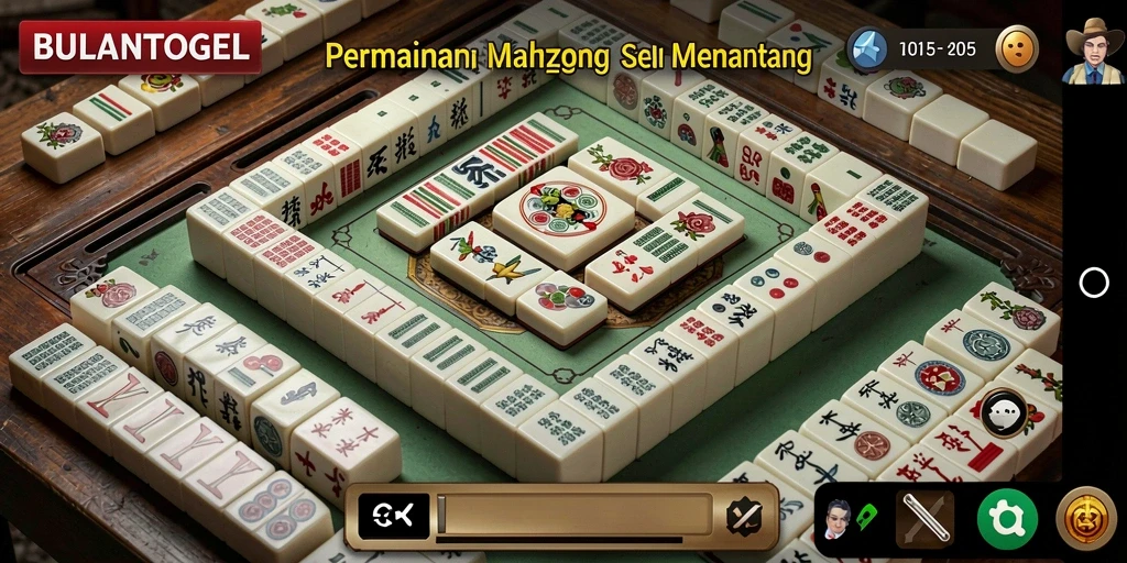 Tampilan gameplay <strong>BULANTOGEL</strong> yang menarik dengan olahan ubin Mahjong.