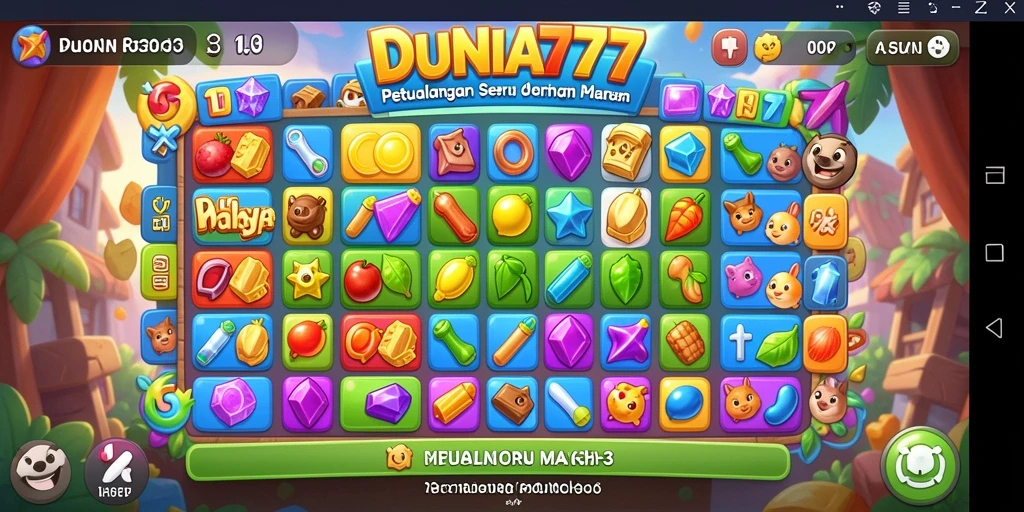 Tampilan gameplay seru DUNIA777 dengan grafis cerah dan dinamis.