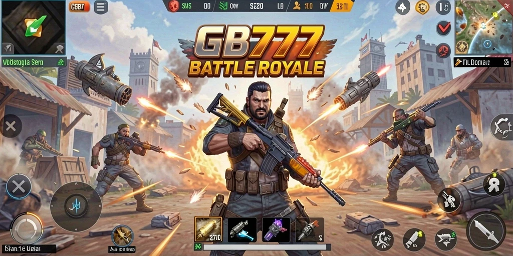 Tampilan gameplay seru dalam pertempuran Battle Royale di GB777.
