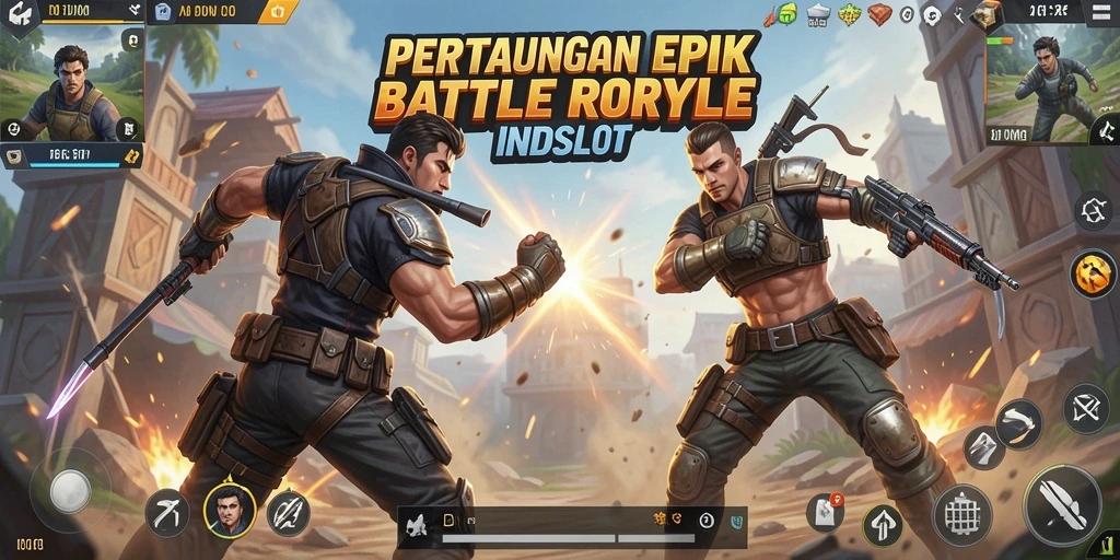 Tangkapan layar utama gameplay seru INDSLOT Battle Royale.