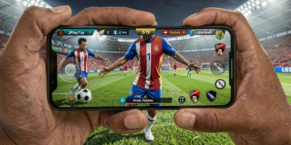 Screenshot JP6789 menampilkan aksi seru dalam pertandingan sepak bola.