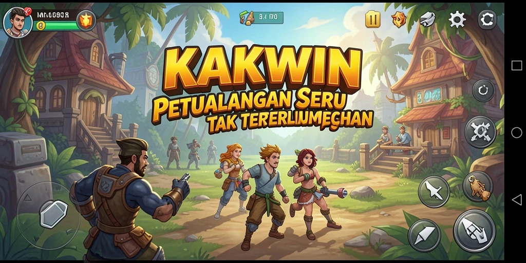 Tampilan menarik dari gameplay KAKWIN dengan suasana petualangan.
