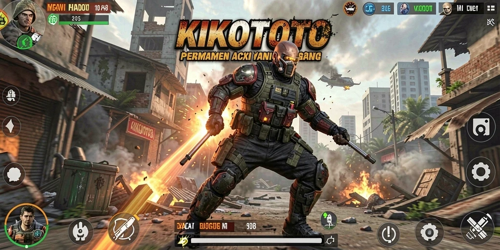 Tampilan gameplay menegangkan KIKOTOTO saat karakter bertarung.