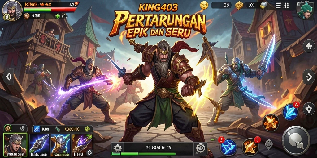 Tampilan gameplay KING403 dengan pertarungan yang mengesankan.