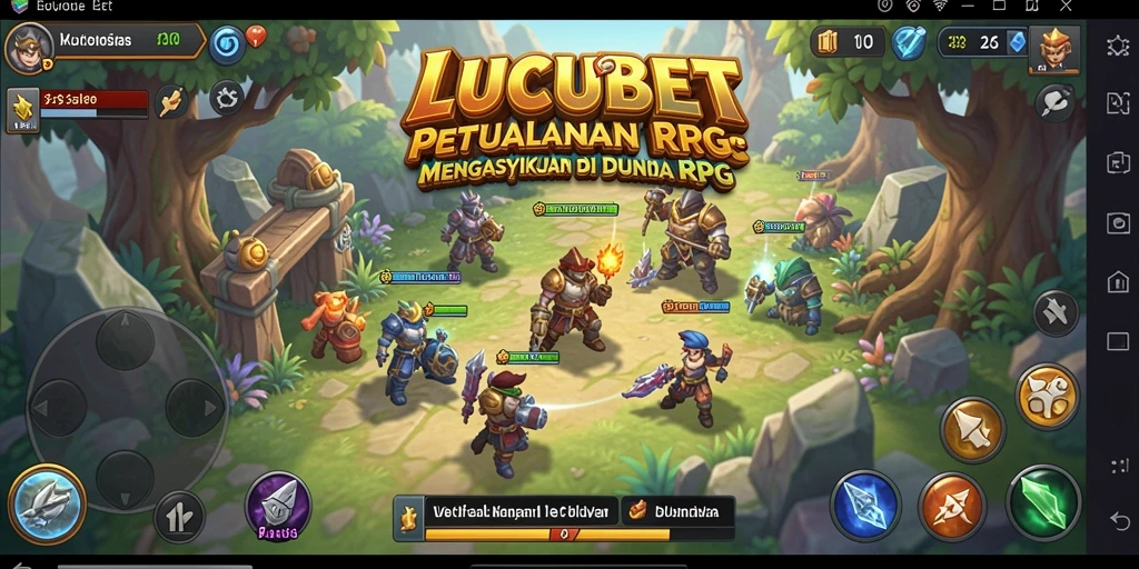 Tampilan gameplay seru dari LUCUBET dengan karakter petualang.