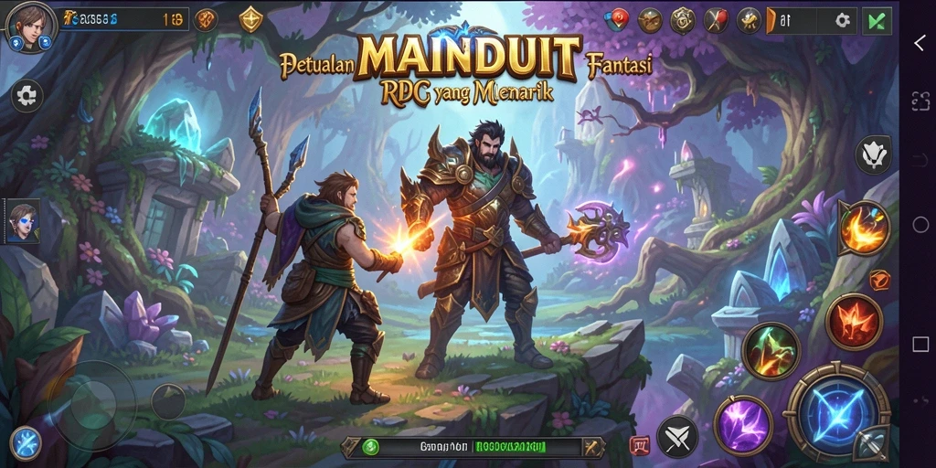 Screenshot gameplay MAINDUIT menampilkan petualangan RPG yang mendebarkan.