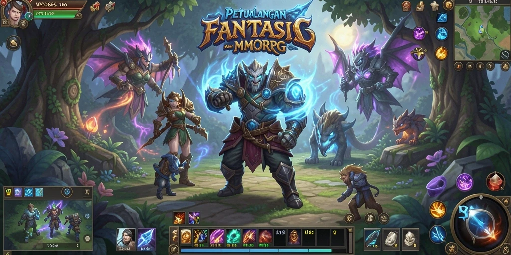 Screenshot utama MPO666 menampilkan aksi seru pertarungan di dunia MMORPG.