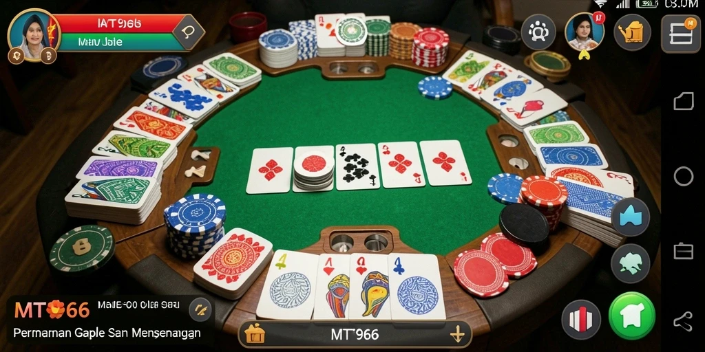 Tampilan gameplay menarik saat bermain Gaple dengan teman.