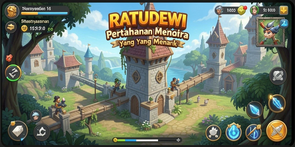 Tampilan gameplay Tower Defense yang menarik dari RATUDEWI.