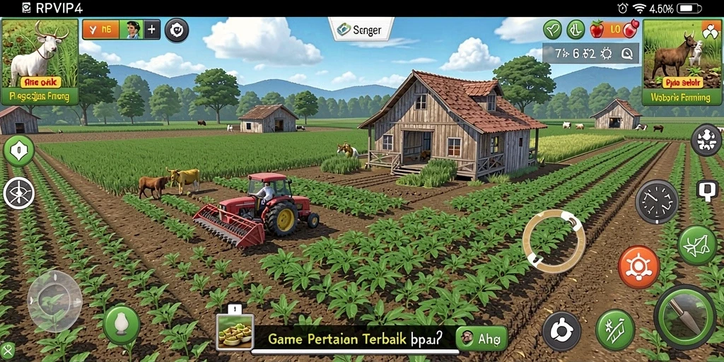 Tampilan menarik dari gameplay RPVIP4 yang membuat bertani lebih seru.