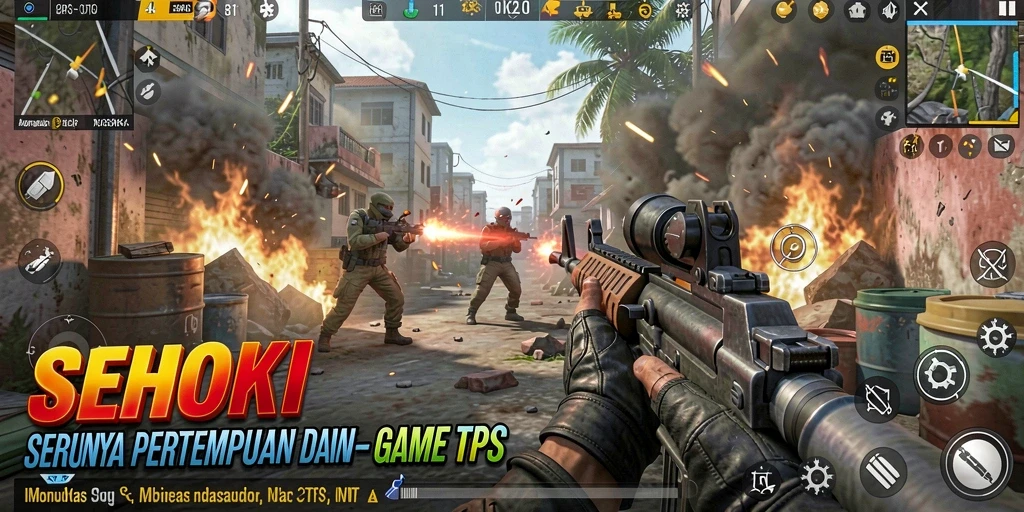 Screenshot gameplay <strong>SEHOKI</strong> menampilkan aksi tembak-menembak yang seru.