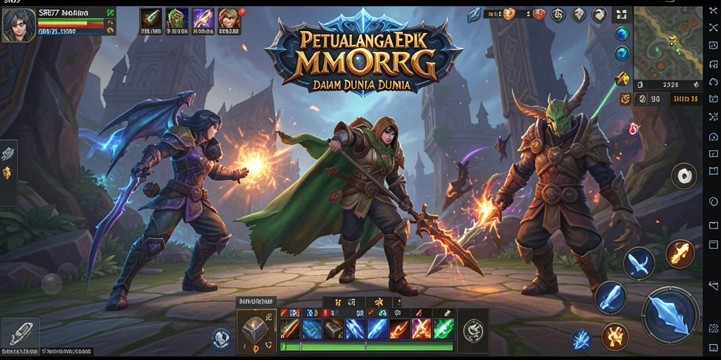 Screenshot gameplay SR877 menampilkan aksi seru dalam dunia MMORPG.