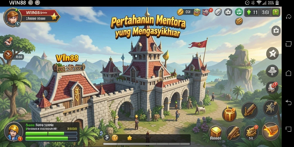 Tampilan gameplay <strong>WIN88</strong> yang seru dalam pertahanan menara.