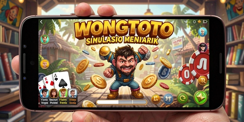 Screenshot gameplay <strong>WONGTOTO</strong> yang menunjukkan interaksi karakter dan lingkungan.
